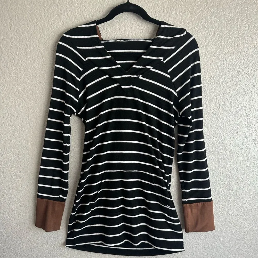 Bellamie Striped Hoodie Tunic Top – Size S